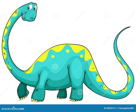 Green Dinosaur With Long Neck Stock Vector Illustration Of Clipart