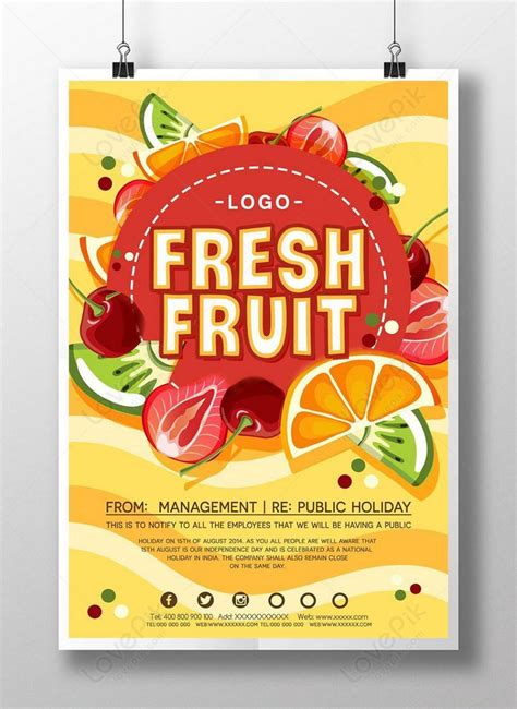 Fresh Natural Hand Painted Fruit Poster Template Imagepicture Free