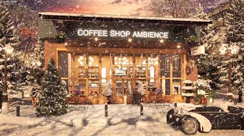 Cozy Winter Sunset At Coffee Shop Ambience With Smooth Jazz Music To