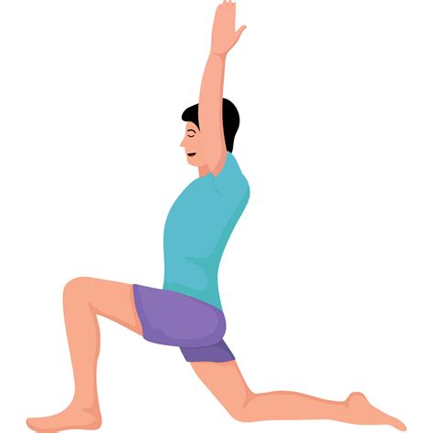 Anjaneyasana Yoga Asana Pose Illustration Vector Art At Vecteezy