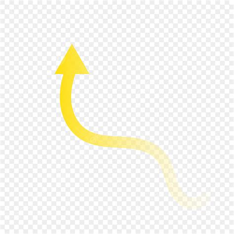 Curved Arrow Up Vector Hd Images Yellow Arrows Up Curve Rise Yellow