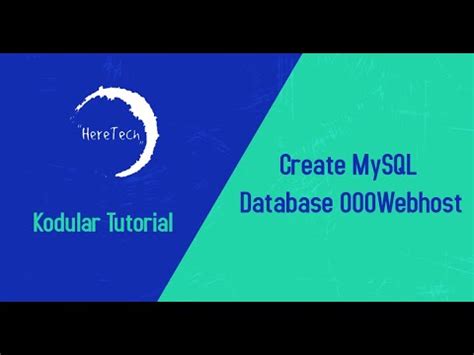 How To Create Mysql Database Webhost Youtube