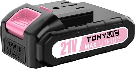 Tomyvic 21v Large Capacity Lithium Battery Pack Pink Mini Chainsaw Patio Lawn