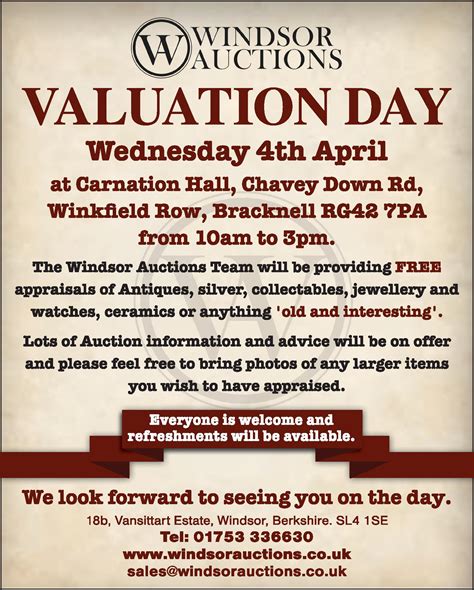 Valuation Day Wednesday 4th April | Windsor Auctions