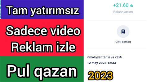 Tam Yatirimsiz Reklam Zl Y R K Pul Qazanmaq Youtube