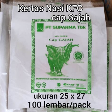 Jual Kertas Nasi Kfc 25x27 Isi 100 Lembar Kertas Bungkus Nasi Putih Cap