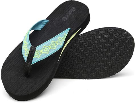 Qleyo Womens Flip Flops Comfort Arch Support Slippers