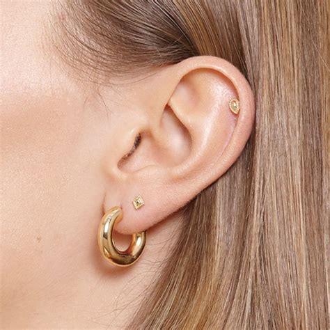 Mini Chunky Gold Hoops Gold Plated Jewelry Gold Hoops Gold Hoop Earrings