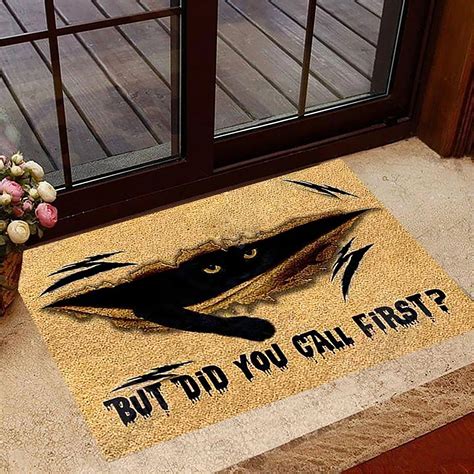 Black Cat But Did You Call First 3D Doormat Vintage Door Mat Designs G ...