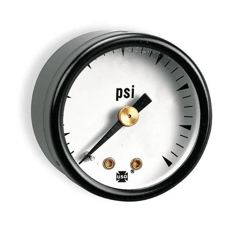 U.S. GAUGE Pressure Gauge, 0 to 30 psi Range, 1/4 in MNPT, ±3-2-3% ...