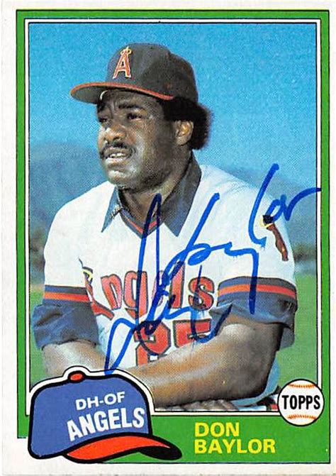 Don Baylor autographed baseball card (California Angels) 1981 Topps #580