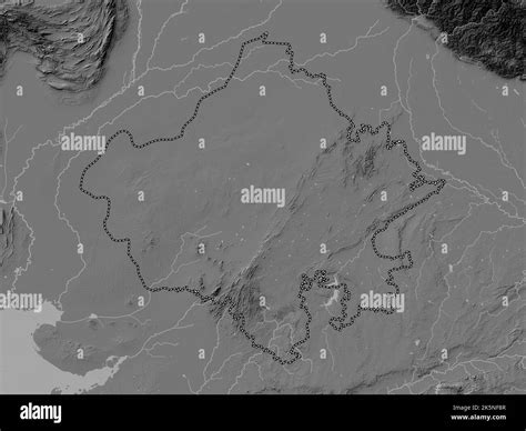 Rajastán estado de la India Mapa de elevación en dos niveles con