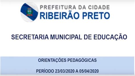 Comunicado Da Secretaria Municipal De Educação De Ribeirão Preto