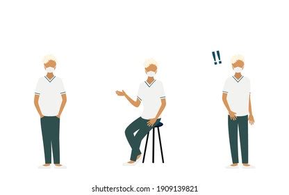 Nurse Pose Illustration 3 Sets Stock Vector Royalty Free 1909139821