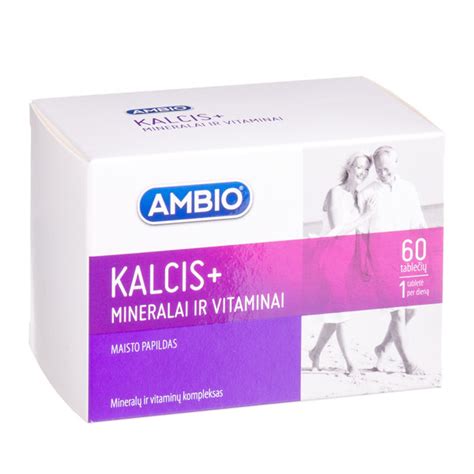 Ambio Kalcis Mineralai Ir Vitaminai 60 Tablečių Gintarinė Vaistinė