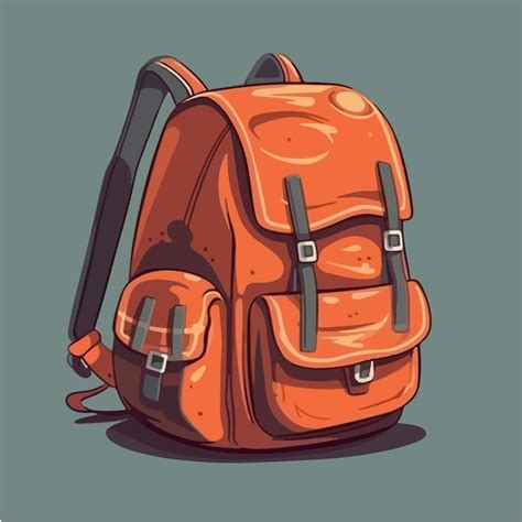 Una Mochila Naranja Con La Palabra Bolsa Vector Premium