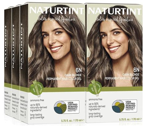 Brandclub Naturtint 6N Dark Blonde Permanent Hair Color Pack Of 6 Ammonia Free Vegan