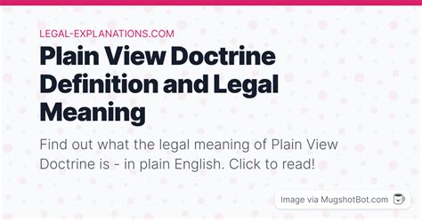 Plain View Doctrine Definition What Does Plain View Doctrine Mean