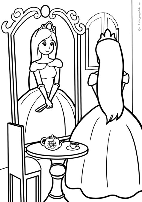 Princess Mirror Clipart Coloring