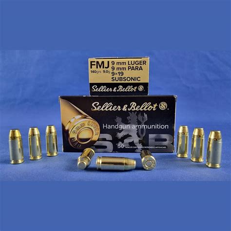 Sellier Bellot 9 Mm Luger FMJ Subsonic 9 0g 140grs 50Stk AGT Gun Trade