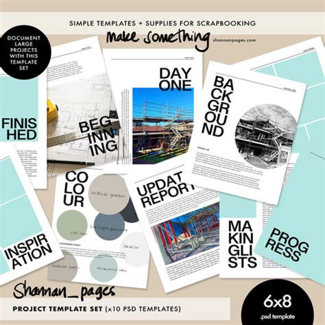 Project Template Set X10 Psd Templates In 6x8 Size Shannan Pages