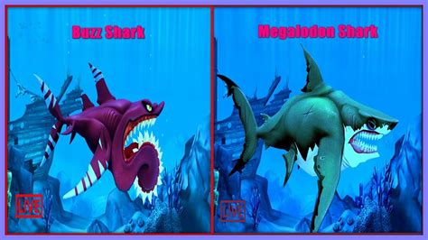 Hungry Shark World Gaia Shark V S Megalodon Shark New Shark