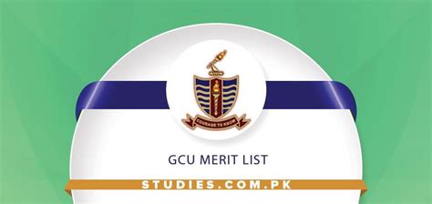 GCU Merit List 2024 BS Program @gcu.edu.pk