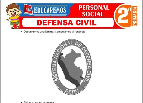 Defensa Civil Para Segundo De Primaria Fichas Gratis