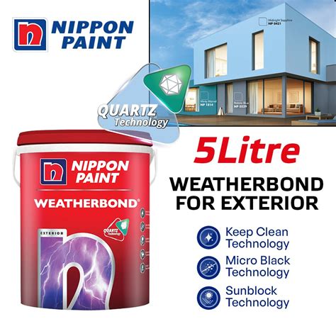 Nippon Paint Weatherbond Water Based Paint For Exterior 5l