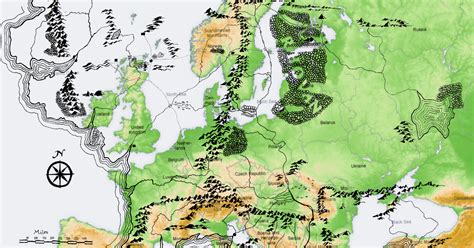 L Ultima Thule Mappa Della Terra Di Mezzo Sovrapposta A Quella Dell Europa