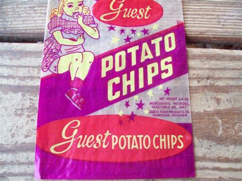 Antique 1940 5 Cent Guest Potato Chip Bags 2 Movie Theater Drive In