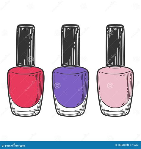 Nail Polish Vector In Doodle And Sketch Style Stock Illustration