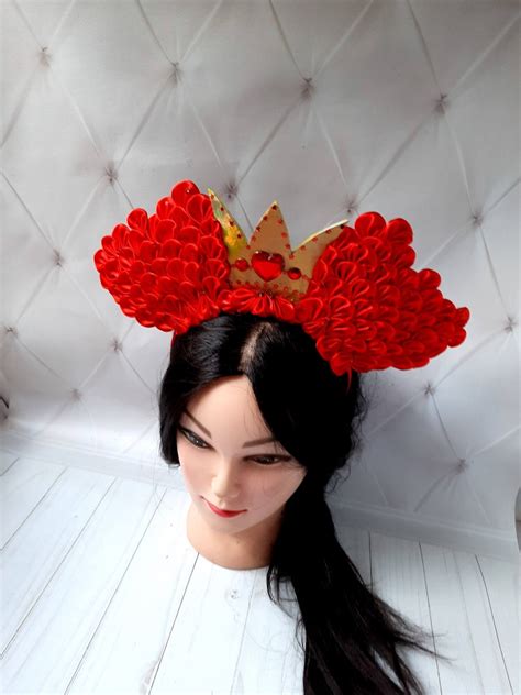 Queen Of Hearts Headpiece Cosplay Alice In Wonderland Crown Etsy