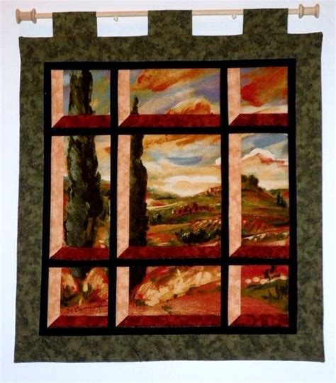 Fabric Wall Hanging Attic Window Of An Italian By Jamiespatchwork 40 00 Attic Window Quilts