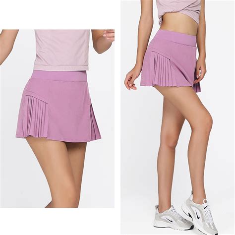 Lesmart Women's Pleated Tennis Skirts with Shorts Pockets