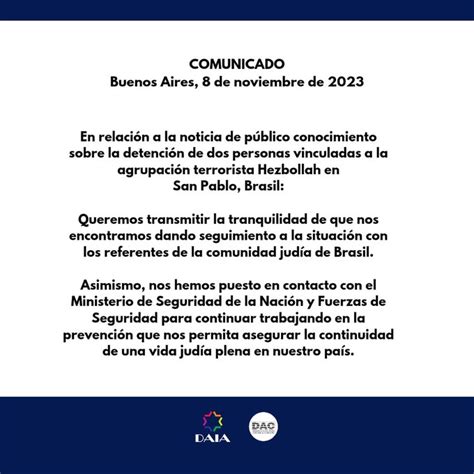 Comunicado De La Daia En Relaci N A La Detenci N De Dos Personas