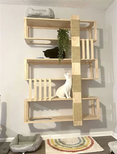 Talented Cat Mommy Builds A Diy Aesthetic Cat Tree For Her Adorable