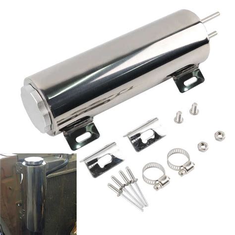 WD Polished 3 X9 Stainless Steel Radiator Coolant Overflow Catch Puke