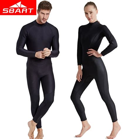 SBART 2MM Neoprene Men Zipper Wetsuit Full One Piece Spearfishing