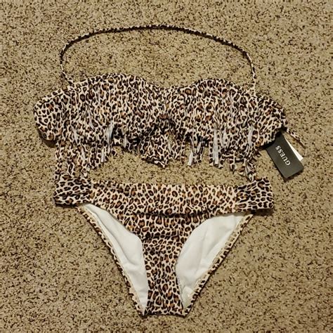 Guess Swim Guess On The Prowl Soft Cup Fringe Bandeau Bikini