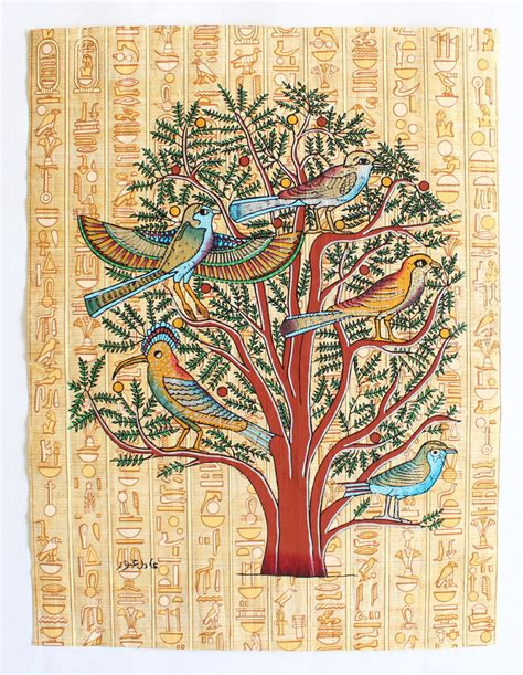 Tree of Life Mural | Ancient Egyptian Papyrus Painting – Arkan Gallery