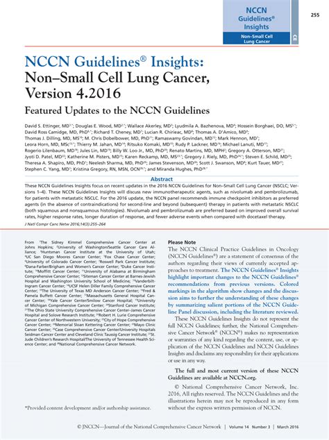 Pdf Nccn Guidelines Insights Non Small Cell Lung Cancer Version 42016