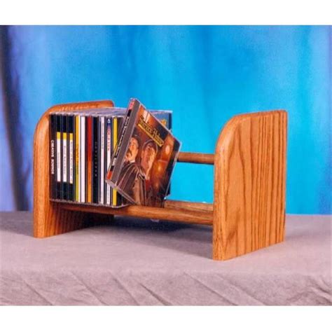 Wood Shed Solid Oak 1 Row Dowel Cd Rack