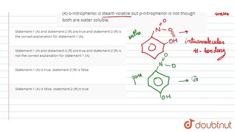 A A Mixture Of O Nitrophenol And P Nitrophenol Can Be Separated By