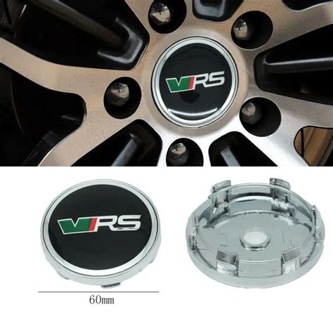 4pcs RS VRS Logo 60mm Wheel Center Caps Badge Emblem Fit For Skoda