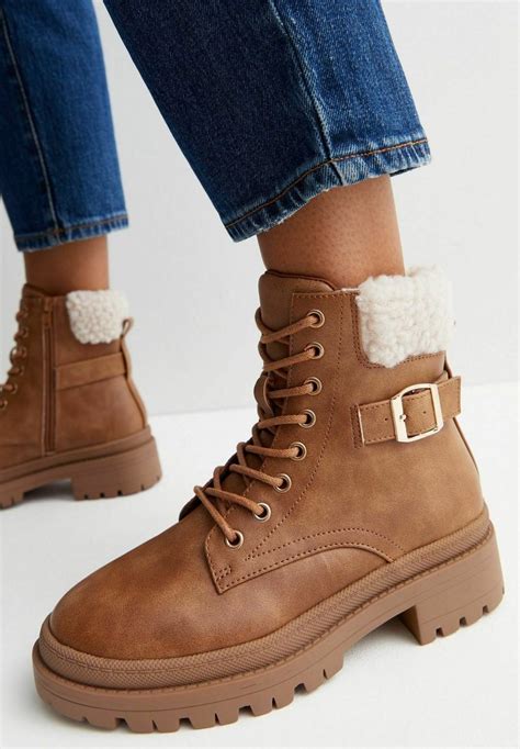 New Look Platform Ankle Boots Tan Zalando