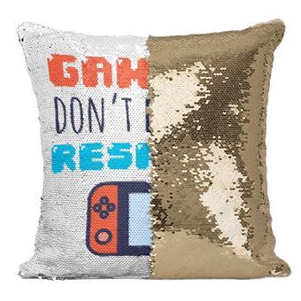 Fabulous Coussin avec Housse Sequin Paillettes Doré Gamers Respawn