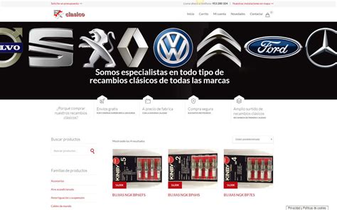 Dise O De Tienda Online De Recambios De Coches Cl Sicos Nexo Virtual