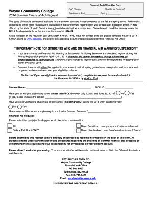 Fillable Online Waynecc Wayne Community College Fax Email Print Pdffiller