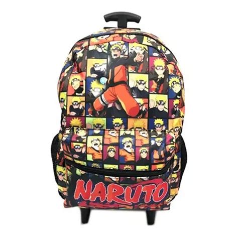 Mochila Naruto Uzumaki Infantil Rodinha Bolsa Anime Escolar Frete Gr Tis